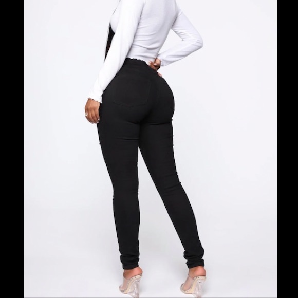 DISTRESSED BLACK JEANS - Picture 4 of 4